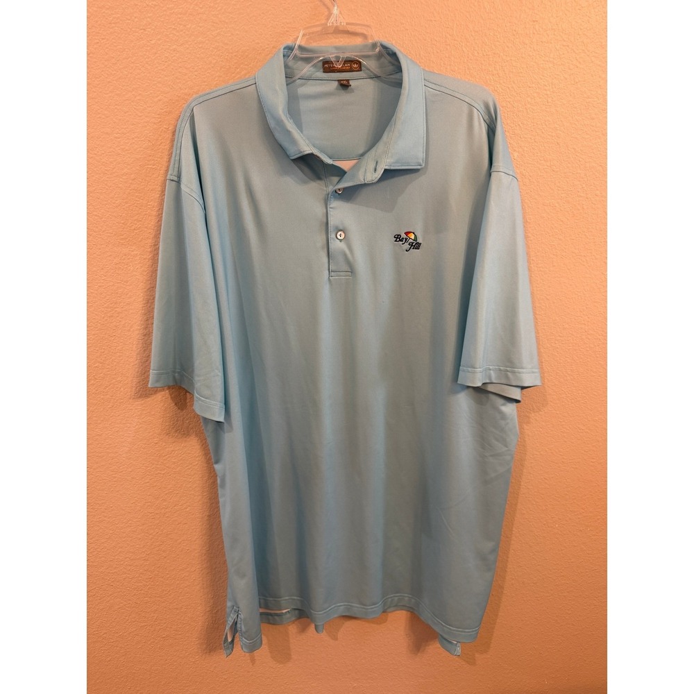 Peter Millar Summer Comfort Mens XXL Polo Shirt Light Blue Bay Hill‎ Golf